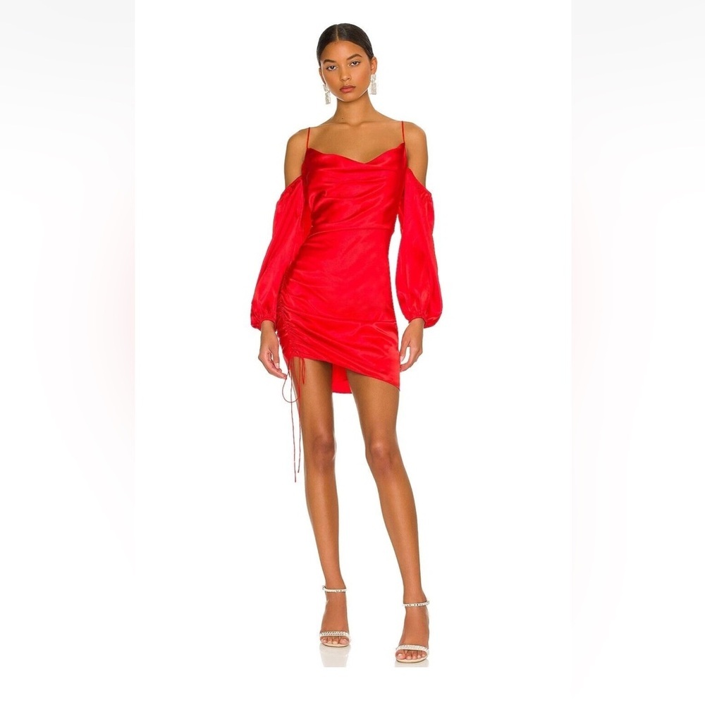 NWT - CINQ À SEPT 'Marsey' Silk-Satin Mini Dress, Maraschino Cherry size 8